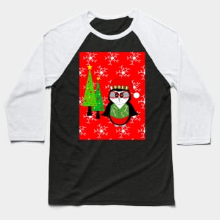 WINTER Christmas Penguin Baseball T-Shirt